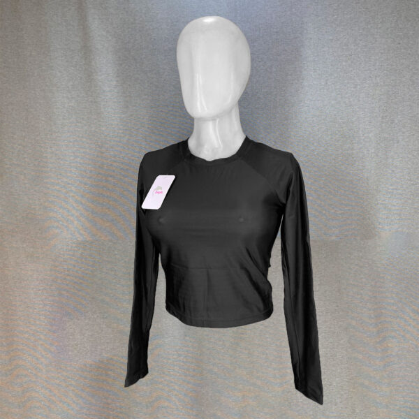 CropTop Manga Larga Negro